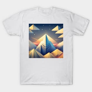 Enchanting Peaks: Pastel Pyramids in a Dreamlike World T-Shirt